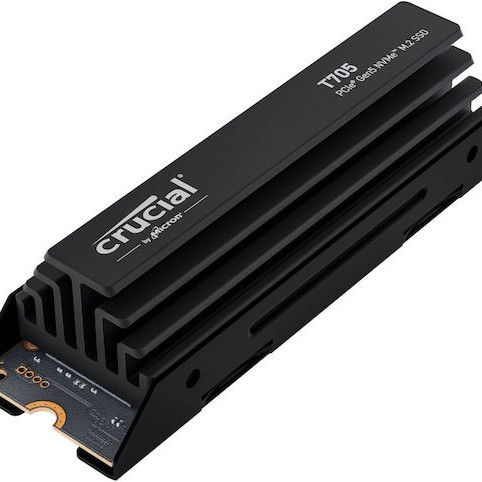 Crucial T705 with heatsink SSD 1TB M.2 NVMe PCI Express 5.0