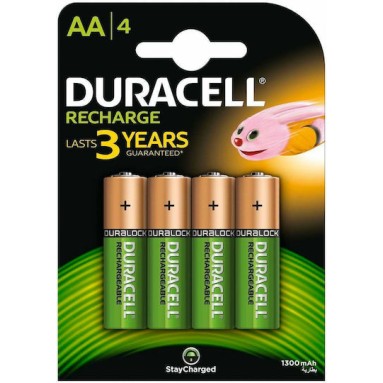 Duracell Επαναφορτιζόμενες Μπαταρίες AA Ni-MH 1300mAh 4τμχ