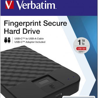 Verbatim Fingerprint Secure USB 3.1 / USB-C Εξωτερικός HDD 2TB 2.5
