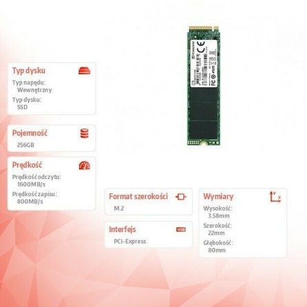 Transcend 110S SSD 256GB M.2 NVMe PCI Express 3.0 TS256GMTE110S