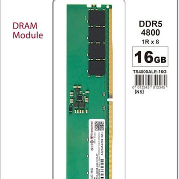 Transcend DDR5 με Module 1x16GB και Ταχύτητα 4800 για Desktop