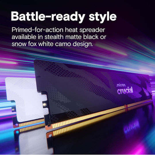 Crucial Pro OC DDR5 32GB RAM με 2x16GB Modules και Ταχύτητα 6400 για Desktop