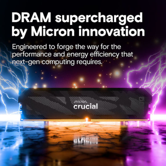 Crucial Pro OC DDR5 32GB RAM με 2x16GB Modules και Ταχύτητα 6400 για Desktop