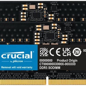 Crucial DDR5 128GB RAM με 2x64GB Modules και Ταχύτητα 5600 για Laptop