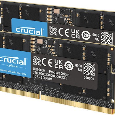 Crucial DDR5 128GB RAM με 2x64GB Modules και Ταχύτητα 5600 για Laptop