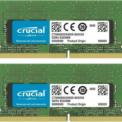 Crucial DDR4 64GB RAM με 2x32GB Modules και Ταχύτητα 3200 για Laptop