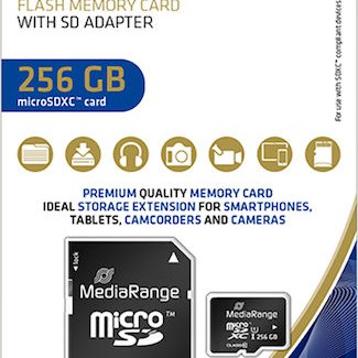 MediaRange microSDXC 256GB Class 10 U1 UHS-I με αντάπτορα