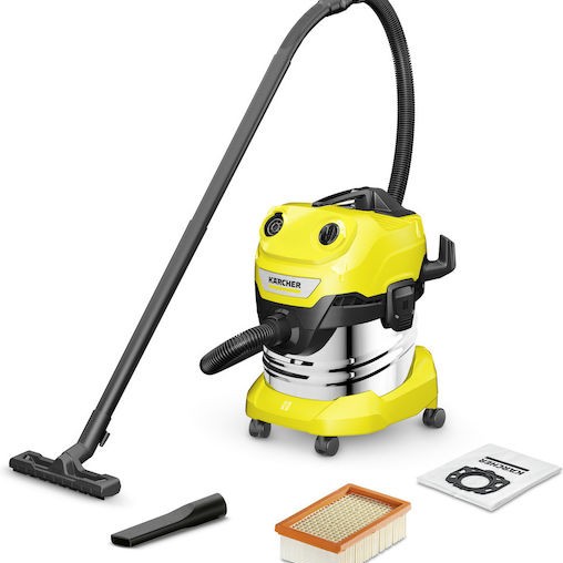 Karcher WD 4 S V-20/5/22 Σκούπα Υγρών / Στερεών 1000W με Πλαστικό Κάδο 20lt
