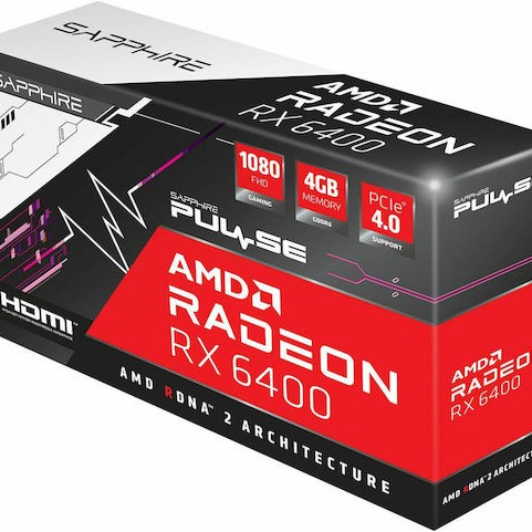 Sapphire Radeon RX 6400 4GB GDDR6 Pulse LP Κάρτα Γραφικών