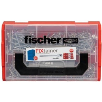 Fischer 562273 Fixtainer Powerfast Ii Chipboard, Pre-sorted Assortment Box With 700 Screws And 2 Bits, Countersunk Head, Full Thread And Torx Drive, Universal Set For Mounting De, Silver