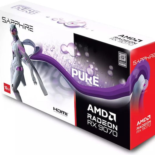Sapphire Radeon RX 9070 16GB GDDR6 Pure Gaming OC Κάρτα Γραφικών