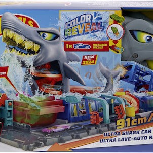 Hot Wheels City Ultra Shark Car Wash Πίστα Πλυντήριο Με Καρχαρία για 3+ Ετών