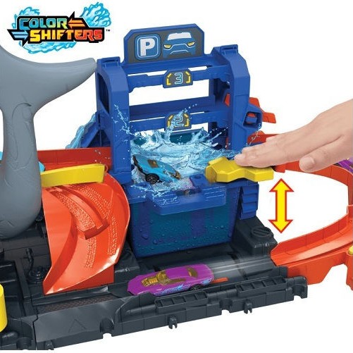 Hot Wheels City Ultra Shark Car Wash Πίστα Πλυντήριο Με Καρχαρία για 3+ Ετών