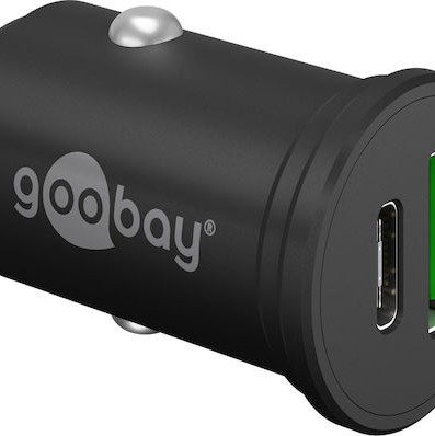 Goobay Φορτιστής Αυτοκινήτου 45W με Θύρες: 1xUSB 1xType-C Μαύρος