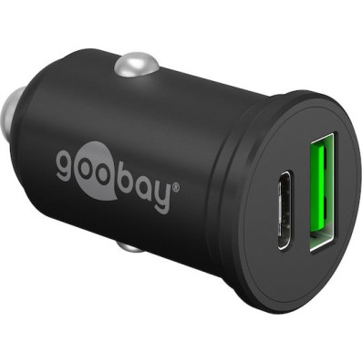 Goobay Φορτιστής Αυτοκινήτου 45W με Θύρες: 1xUSB 1xType-C Μαύρος