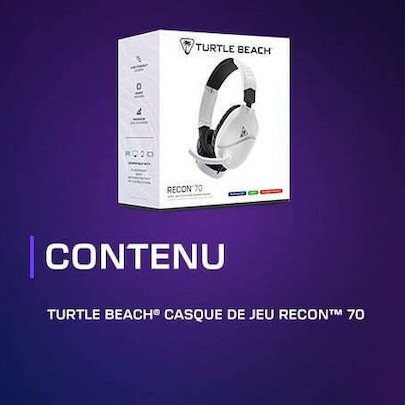 Turtle Beach Recon 70 Over Ear Gaming Headset με σύνδεση 3.5mm Λευκό