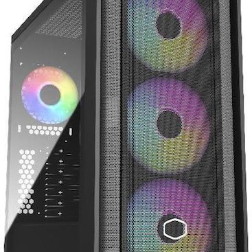 CoolerMaster MasterBox 600 Gaming Midi Tower Κουτί Υπολογιστή με Πλαϊνό Παράθυρο και RGB Φωτισμό Μαύρο