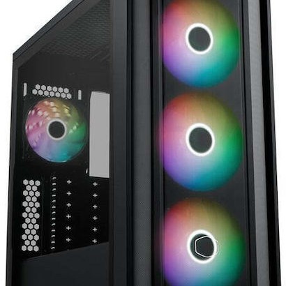 CoolerMaster MasterBox 600 Gaming Midi Tower Κουτί Υπολογιστή με Πλαϊνό Παράθυρο και RGB Φωτισμό Μαύρο