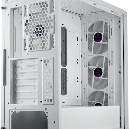 CoolerMaster MasterBox 600 Gaming Midi Tower Κουτί Υπολογιστή με Πλαϊνό Παράθυρο και RGB Φωτισμό Λευκό