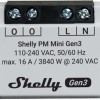 Shelly PM Mini Gen3 Smart Switch 1 Καναλιού Wi-Fi, Bluetooth & RF 16A (με Ουδέτερο)