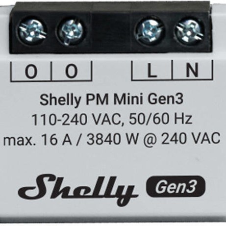 Shelly PM Mini Gen3 Smart Switch 1 Καναλιού Wi-Fi, Bluetooth & RF 16A (με Ουδέτερο)