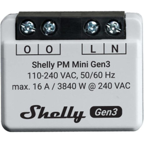 Shelly PM Mini Gen3 Smart Switch 1 Καναλιού Wi-Fi, Bluetooth & RF 16A (με Ουδέτερο)