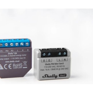 Shelly PM Mini Gen3 Smart Switch 1 Καναλιού Wi-Fi, Bluetooth & RF 16A (με Ουδέτερο)