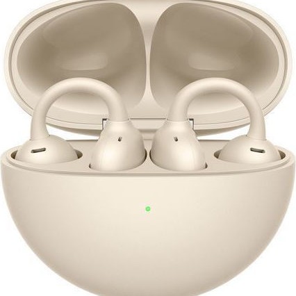 Huawei FreeClip Earbud Bluetooth Handsfree Ακουστικά με Αντοχή στον Ιδρώτα και Θήκη Φόρτισης Μπεζ