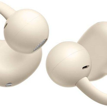 Huawei FreeClip Earbud Bluetooth Handsfree Ακουστικά με Αντοχή στον Ιδρώτα και Θήκη Φόρτισης Μπεζ