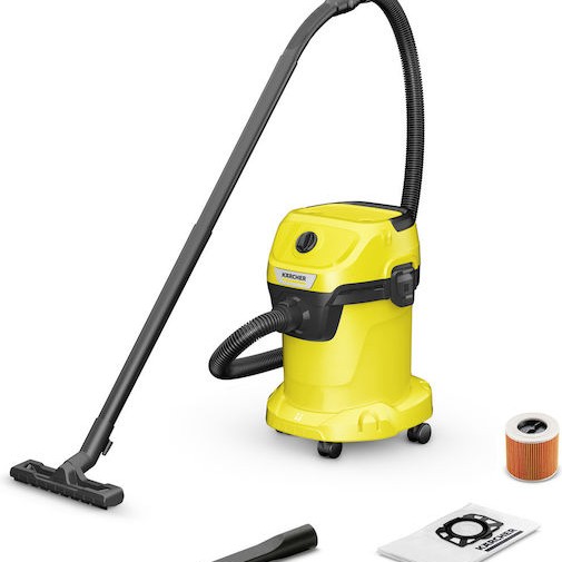 Karcher WD 3 V-17/4/20 Σκούπα Υγρών / Στερεών 1000W με Πλαστικό Κάδο 17lt