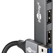 Goobay USB 3.2 Hub 4 Θυρών με σύνδεση USB-A Γκρι