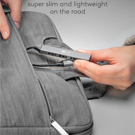 Goobay USB 3.2 Hub 4 Θυρών με σύνδεση USB-A Γκρι