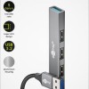 Goobay USB 3.2 Hub 4 Θυρών με σύνδεση USB-A Γκρι