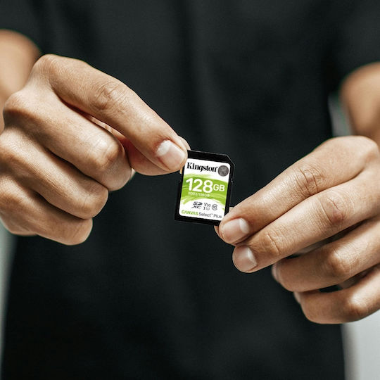 Kingston Canvas Select Plus microSDHC 128GB Class 10 U1 V10 A1 UHS-I με αντάπτορα