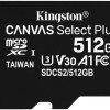 Kingston Canvas Select Plus microSDHC 512GB Class 10 U3 V30 A1 UHS-I με αντάπτορα