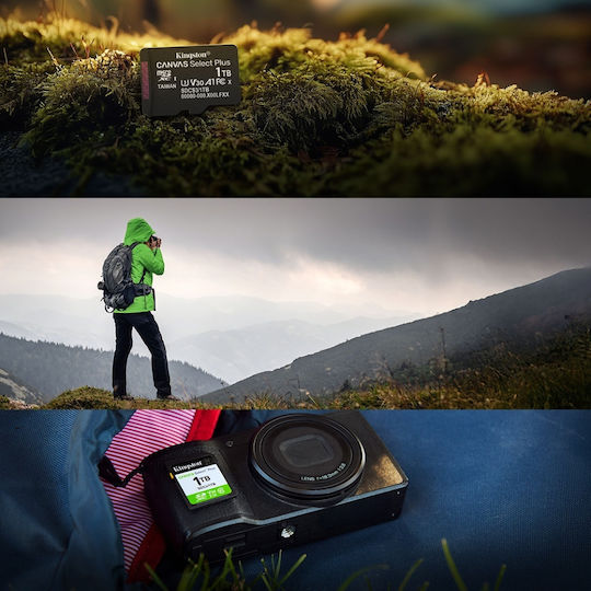 Kingston Canvas Select Plus microSDHC 512GB Class 10 U3 V30 A1 UHS-I με αντάπτορα