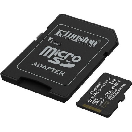 Kingston Canvas Select Plus microSDHC 1TB Class 10 U3 V30 A1 UHS-I με αντάπτορα