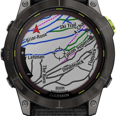 Garmin Enduro 2 Solar Titanium 51mm Αδιάβροχο Smartwatch με Παλμογράφο (Grey DLC Titanium with UltraFit Nylon Strap)