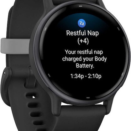 Garmin Vivoactive 5 Aluminium 42mm Αδιάβροχο Smartwatch με Παλμογράφο (Slate Bezel With Black Silicone Band)