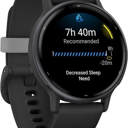Garmin Vivoactive 5 Aluminium 42mm Αδιάβροχο Smartwatch με Παλμογράφο (Slate Bezel With Black Silicone Band)