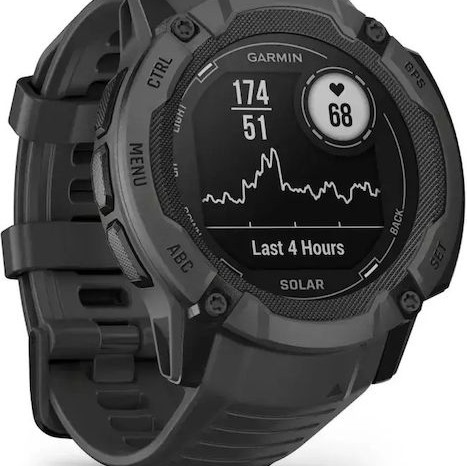 Garmin Instinct 2X Solar 50mm Αδιάβροχο Smartwatch με Παλμογράφο (Graphite)