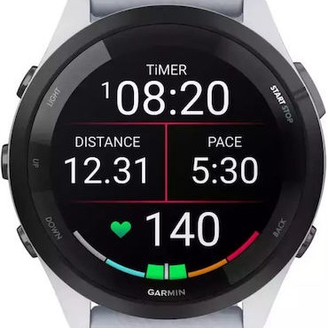 Garmin Forerunner 265 46mm Αδιάβροχο Smartwatch με Παλμογράφο (Whitestone/Tidal Blue)