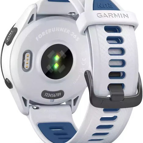 Garmin Forerunner 265 46mm Αδιάβροχο Smartwatch με Παλμογράφο (Whitestone/Tidal Blue)