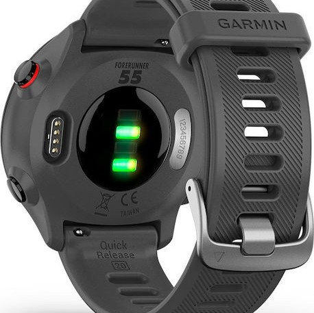 Garmin Forerunner 55 42mm Αδιάβροχο Smartwatch με Παλμογράφο (Monterra Grey)