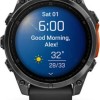 Garmin Fenix 8 Stainless Steel 47mm Αδιάβροχο Smartwatch με Παλμογράφο (Slate Grey With Black Silicone Band)