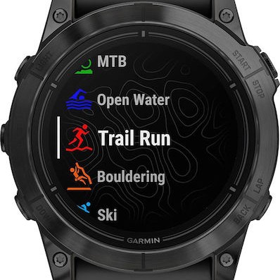 Garmin Epix Pro Stainless Steel 51mm Αδιάβροχο Smartwatch με Παλμογράφο (Slate Grey with Black Band)