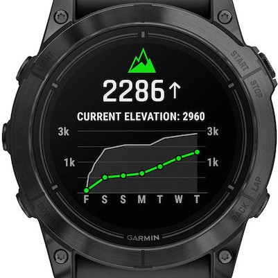 Garmin Epix Pro Stainless Steel 51mm Αδιάβροχο Smartwatch με Παλμογράφο (Slate Grey with Black Band)