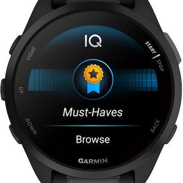 Garmin Forerunner 165 43mm Αδιάβροχο Smartwatch με Παλμογράφο (Black/Slate Gray)