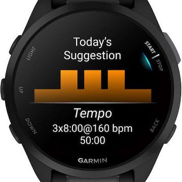 Garmin Forerunner 165 43mm Αδιάβροχο Smartwatch με Παλμογράφο (Black/Slate Gray)