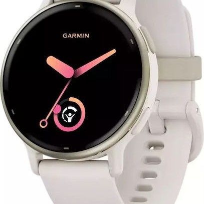 Garmin Vivoactive 5 Aluminium 42mm Αδιάβροχο Smartwatch με Παλμογράφο (Ivory)